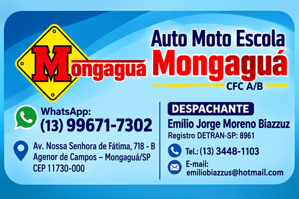 Auto Moto Escola Mongaguá — Despachante Emílio, na Av. Nossa Senhora de Fátima