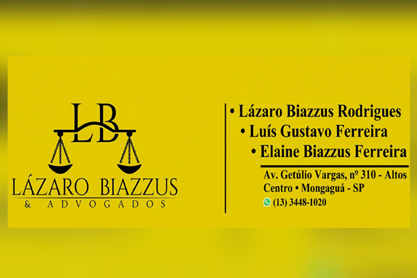Lázaro Biazzus & Advogados — Lázaro Biazzus Rodrigues, Luís Gustavo Ferreira e Elaine Biazzus Ferreira, Mongaguá