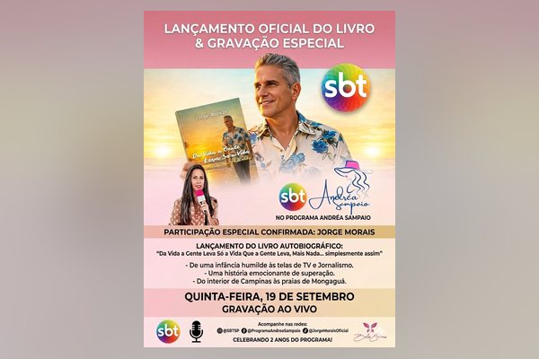 Lançamento do livro de Jorge Morais no Programa Andréa Sampaio, SBT